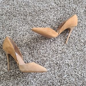 Steve Madden Varcityy Tan Suede D'orsay Stiletto Heels Size 10